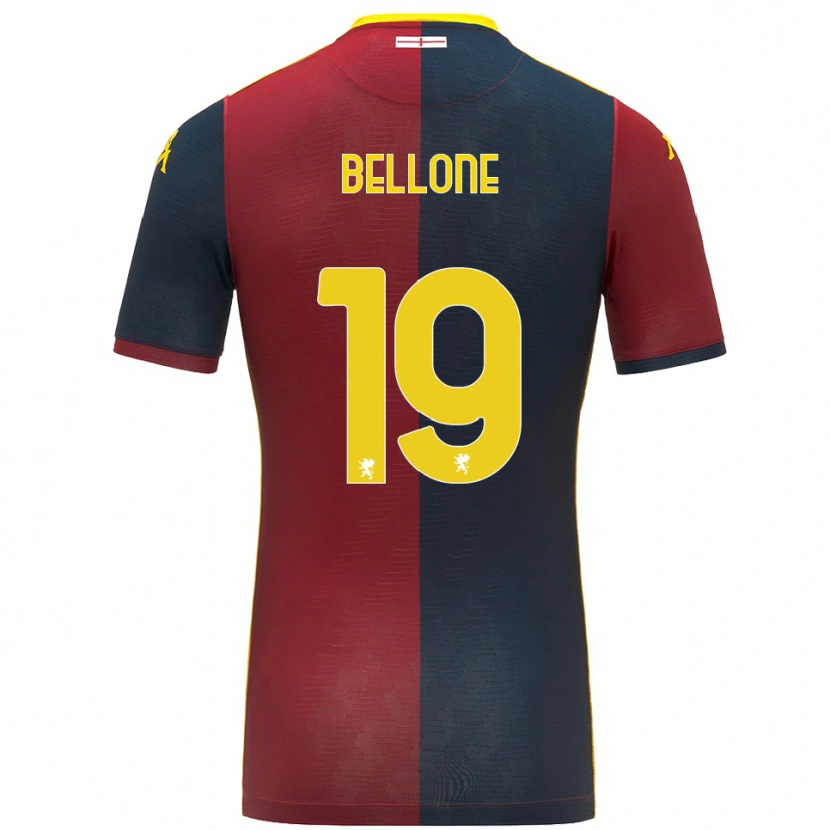 DanxenキッズFrancesco Bellone#19レッド ロイヤルブルーホームシャツ2025/26ジャージーユニフォーム