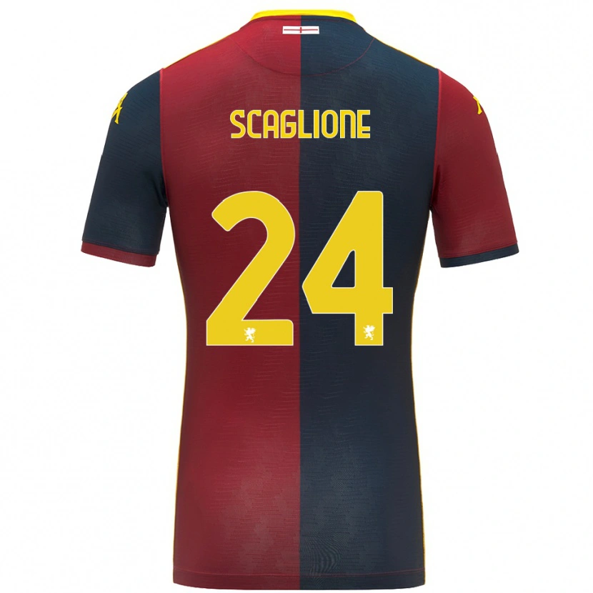 DanxenキッズRoberto Scaglione#24レッド ロイヤルブルーホームシャツ2025/26ジャージーユニフォーム