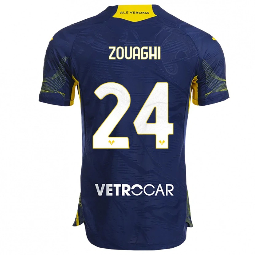 DanxenキッズThomas Zouaghi#24ネイビー イエローホームシャツ2025/26ジャージーユニフォーム