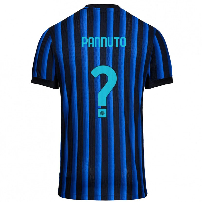 DanxenキッズMattia Pannuto#0ブラック ブルーホームシャツ2025/26ジャージーユニフォーム