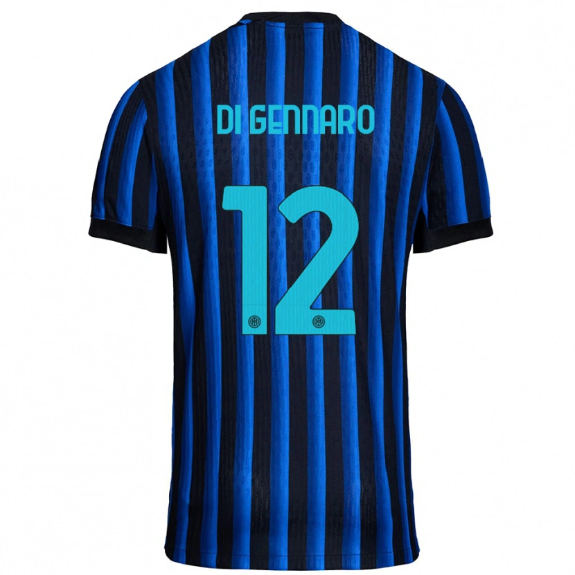 Danxenキッズラッファエレ・ディ・ジェンナーロ#12ブラック ブルーホームシャツ2025/26ジャージーユニフォーム