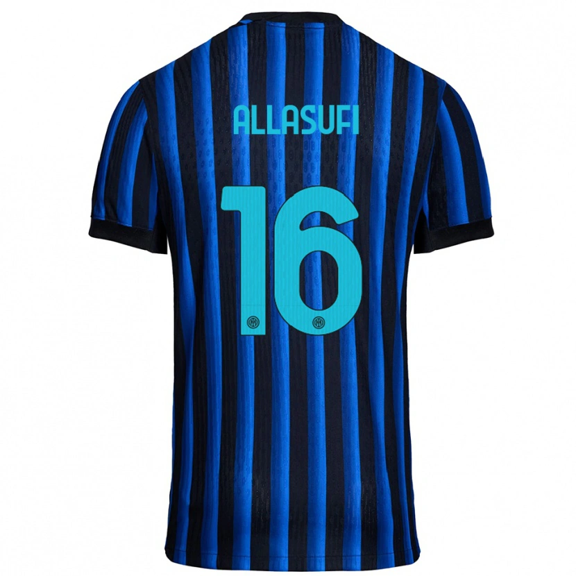 DanxenキッズMattias Allasufi#16ブラック ブルーホームシャツ2025/26ジャージーユニフォーム