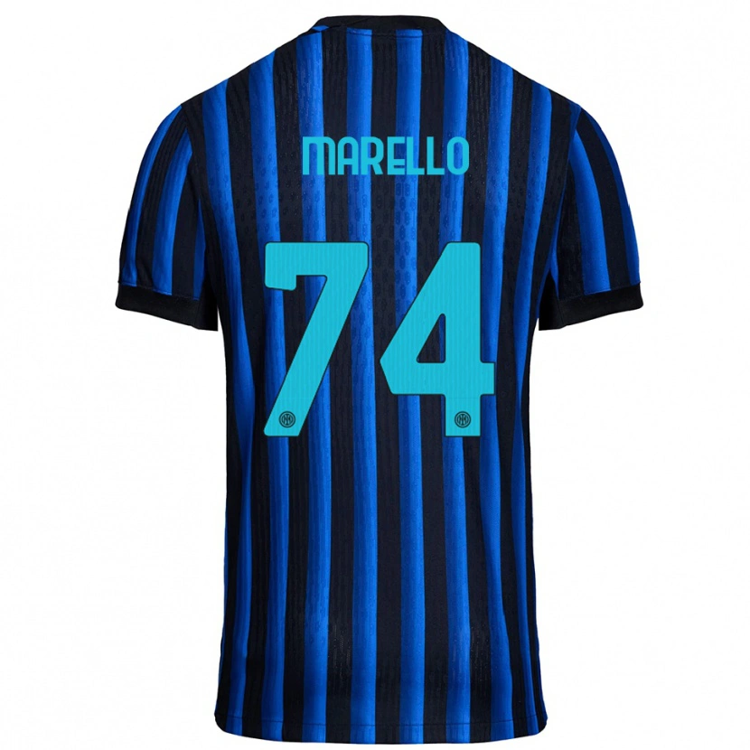 DanxenキッズMattia Marello#74ブラック ブルーホームシャツ2025/26ジャージーユニフォーム