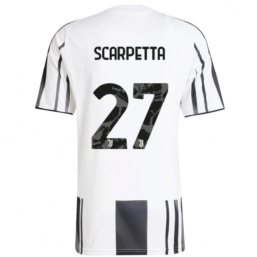 Danxenキッズヤコポ・スカーペッタ#27ホワイト ブラックホームシャツ2025/26ジャージーユニフォーム