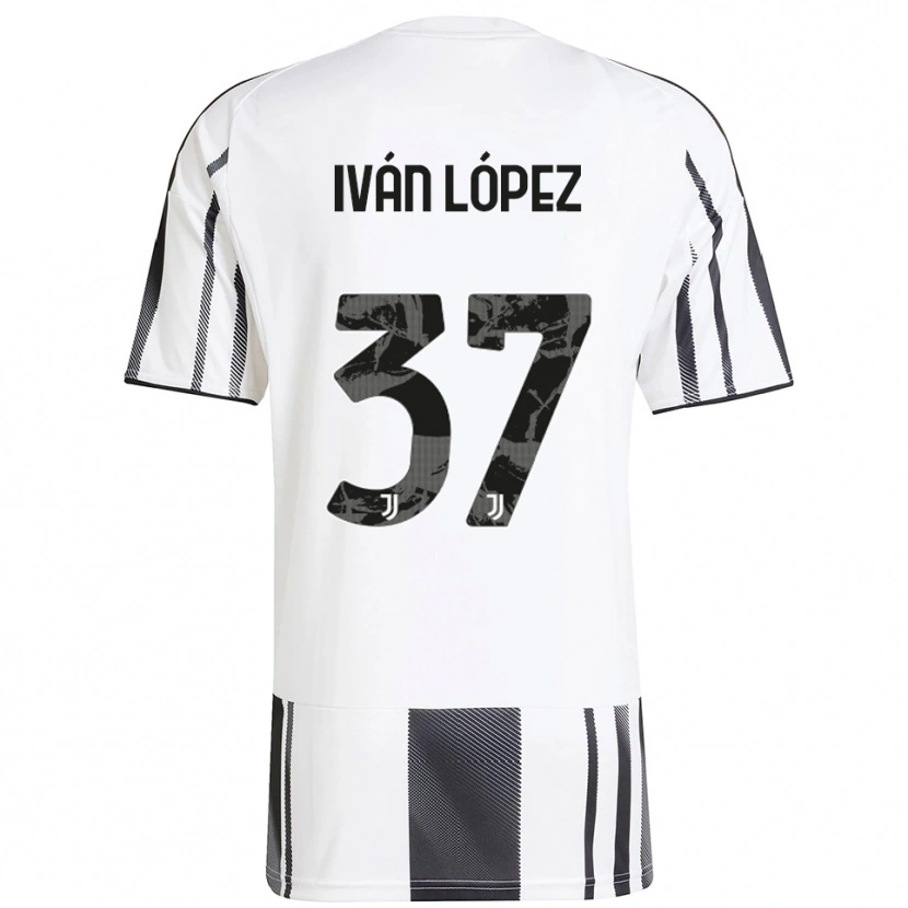 DanxenキッズIván López#37ホワイト ブラックホームシャツ2025/26ジャージーユニフォーム