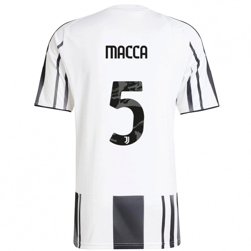DanxenキッズFederico Macca#5ホワイト ブラックホームシャツ2025/26ジャージーユニフォーム