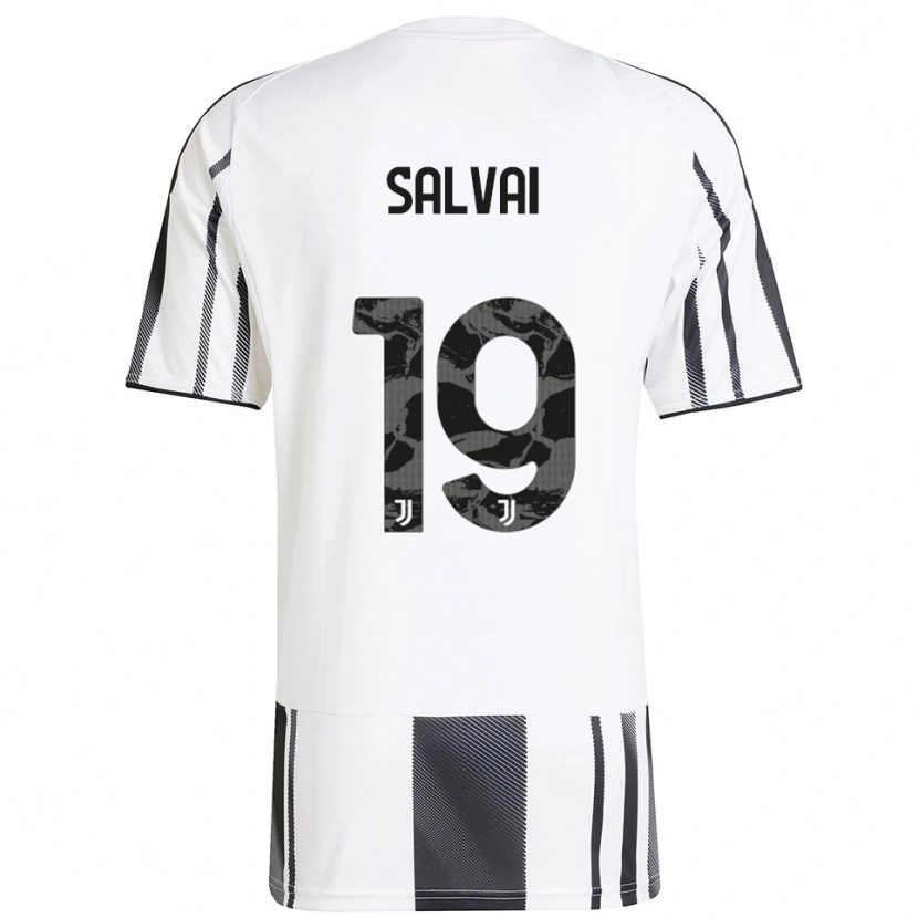 DanxenキッズPietro Salvai#19ホワイト ブラックホームシャツ2025/26ジャージーユニフォーム