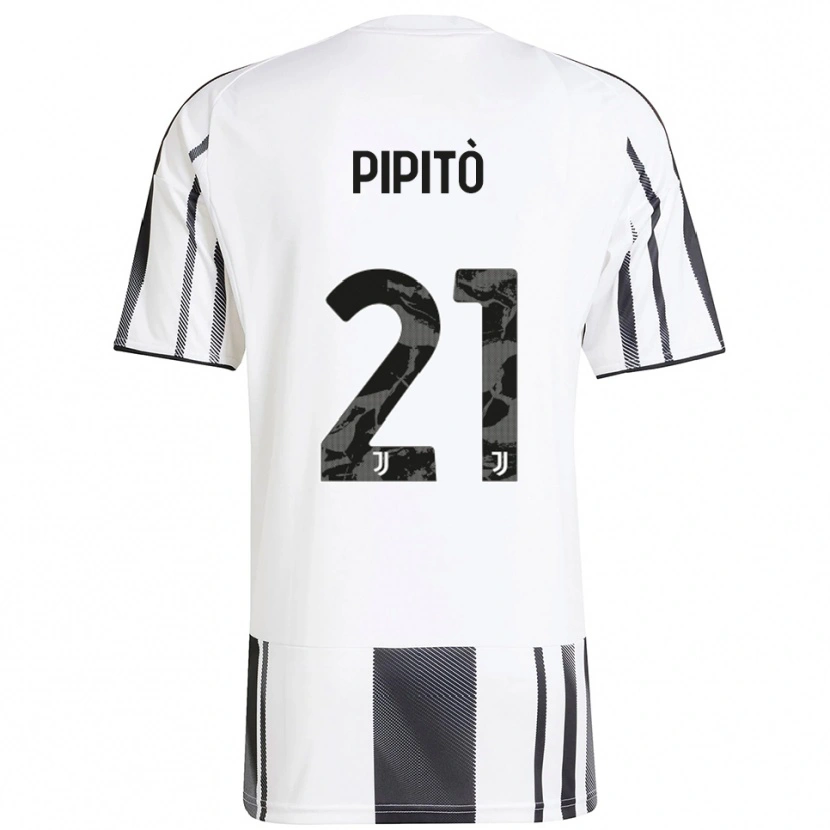 DanxenキッズGiuseppe Pipitò#21ホワイト ブラックホームシャツ2025/26ジャージーユニフォーム