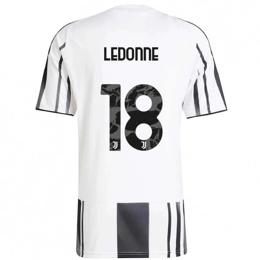 DanxenキッズNicolò Ledonne#18ホワイト ブラックホームシャツ2025/26ジャージーユニフォーム