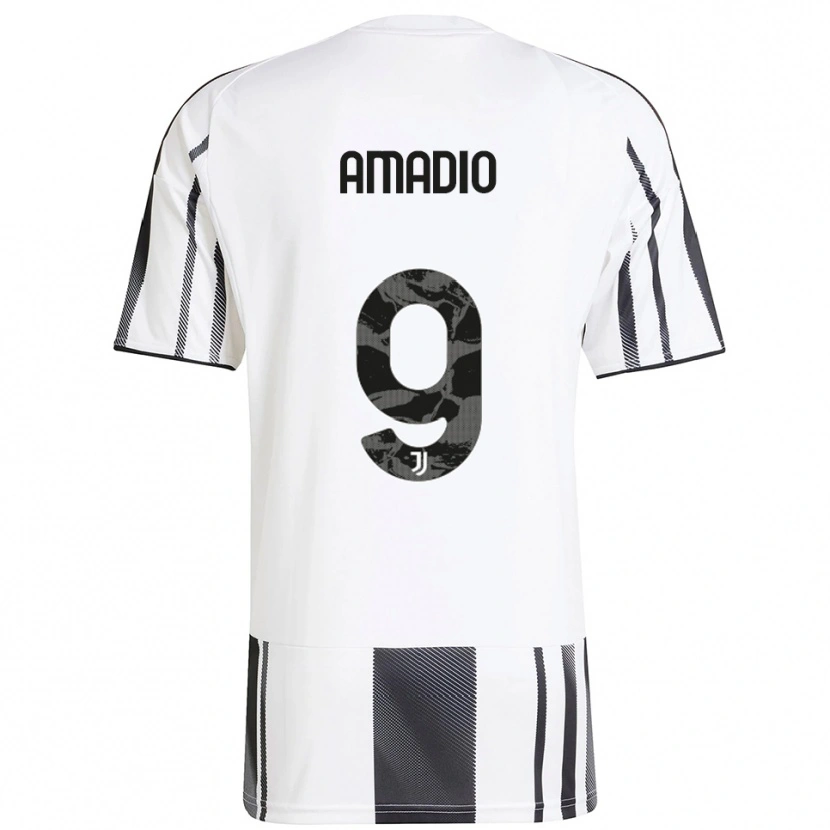 Danxenキッズアレックス・アマディオ#9ホワイト ブラックホームシャツ2025/26ジャージーユニフォーム