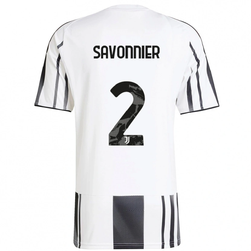 DanxenキッズNelson Savonnier#2ホワイト ブラックホームシャツ2025/26ジャージーユニフォーム