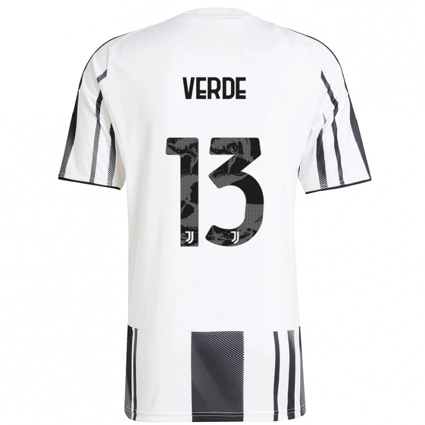 DanxenキッズFrancesco Verde#13ホワイト ブラックホームシャツ2025/26ジャージーユニフォーム