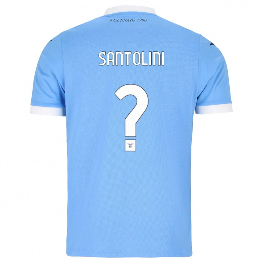 DanxenキッズEmanuele Santolini#0スカイブルー ホワイトホームシャツ2025/26ジャージーユニフォーム