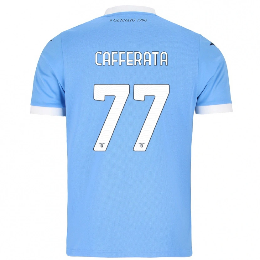 DanxenキッズFederica Cafferata#77スカイブルー ホワイトホームシャツ2025/26ジャージーユニフォーム