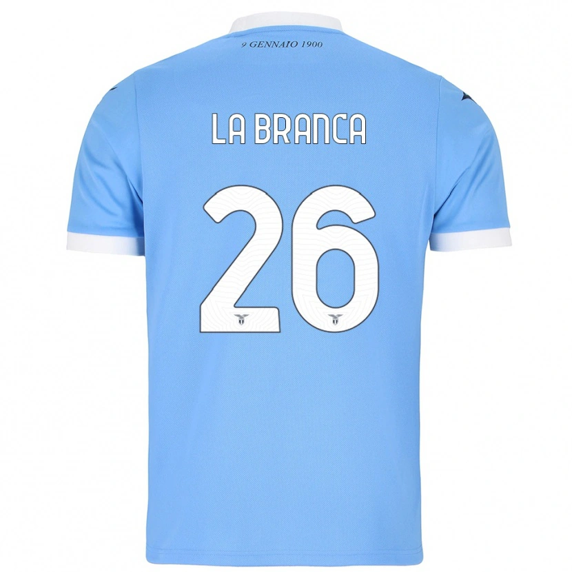 DanxenキッズRuggero La Branca#26スカイブルー ホワイトホームシャツ2025/26ジャージーユニフォーム