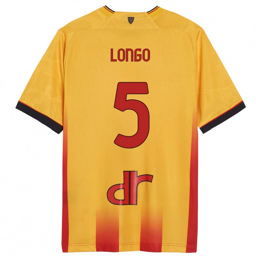DanxenキッズFrancesco Longo#5イエロー オレンジホームシャツ2025/26ジャージーユニフォーム