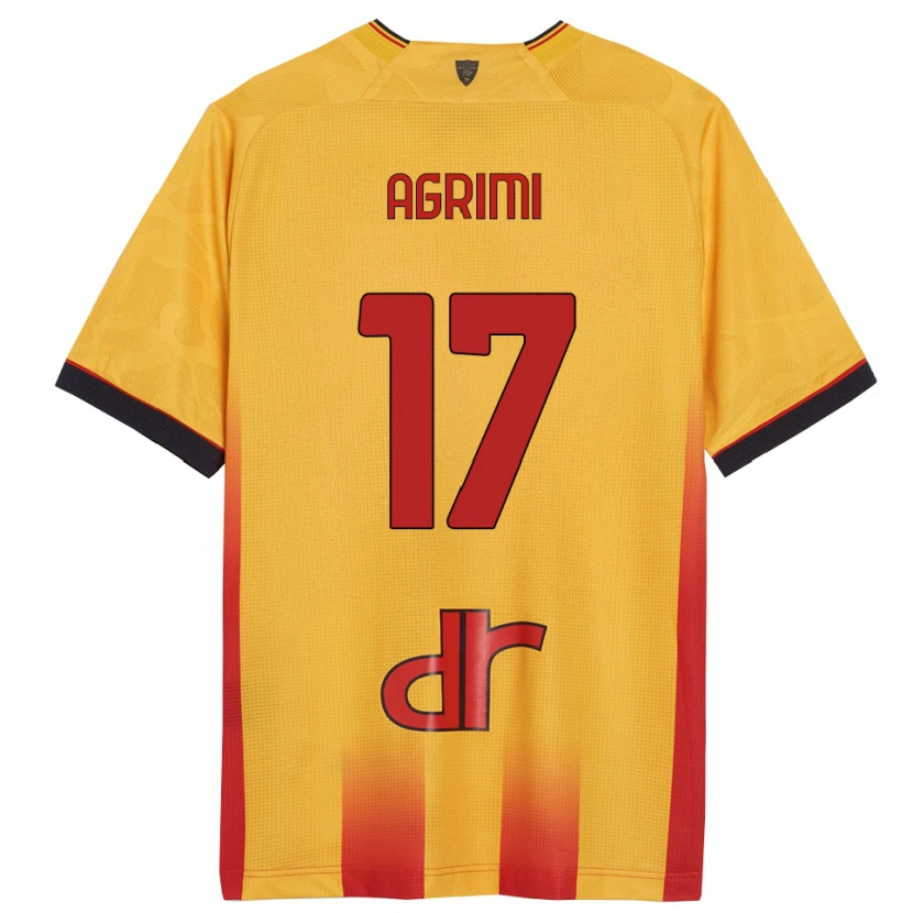 DanxenキッズMatteo Agrimi#17イエロー オレンジホームシャツ2025/26ジャージーユニフォーム