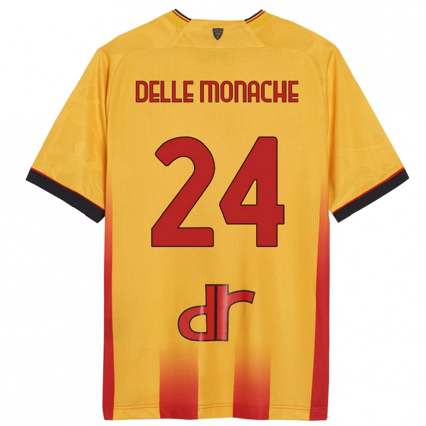 DanxenキッズMarco Delle Monache#24イエロー オレンジホームシャツ2025/26ジャージーユニフォーム