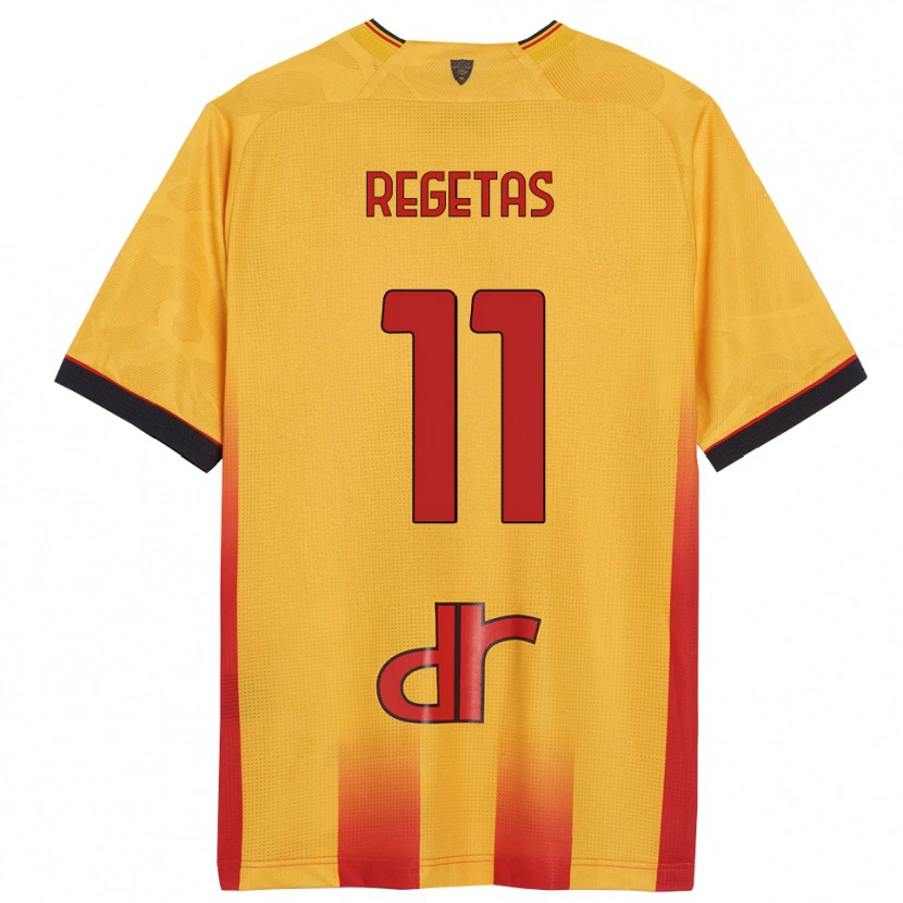DanxenキッズDomagoj Regetas#11イエロー オレンジホームシャツ2025/26ジャージーユニフォーム