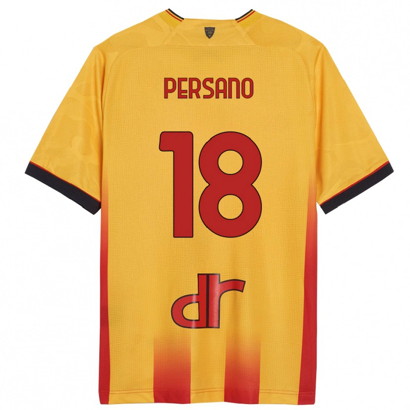 DanxenキッズEmanuele Persano#18イエロー オレンジホームシャツ2025/26ジャージーユニフォーム