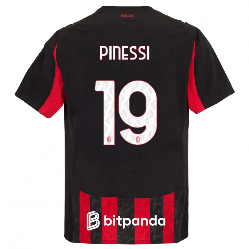 DanxenキッズRiccardo Pinessi#19レッド ブラックホームシャツ2025/26ジャージーユニフォーム