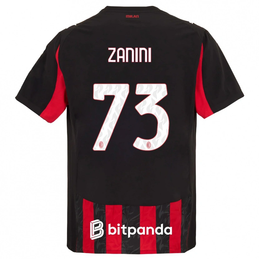 DanxenキッズPaola Zanini#73レッド ブラックホームシャツ2025/26ジャージーユニフォーム