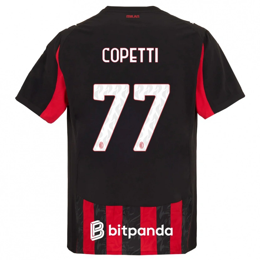 DanxenキッズMatilde Copetti#77レッド ブラックホームシャツ2025/26ジャージーユニフォーム