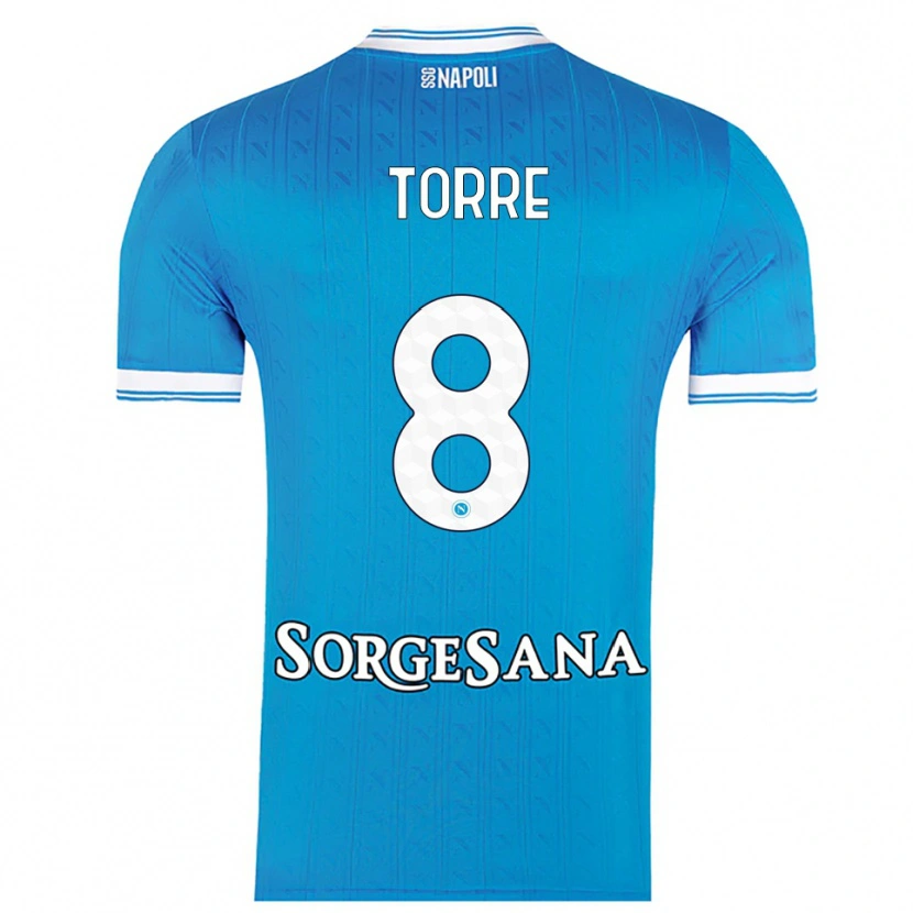 DanxenキッズChristian Torre#8スカイブルー ホワイトホームシャツ2025/26ジャージーユニフォーム