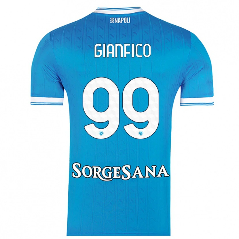 DanxenキッズMaria Morena Gianfico#99スカイブルー ホワイトホームシャツ2025/26ジャージーユニフォーム