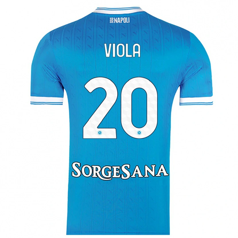 DanxenキッズNicola Viola#20スカイブルー ホワイトホームシャツ2025/26ジャージーユニフォーム