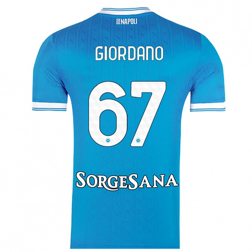 DanxenキッズMichela Giordano#67スカイブルー ホワイトホームシャツ2025/26ジャージーユニフォーム