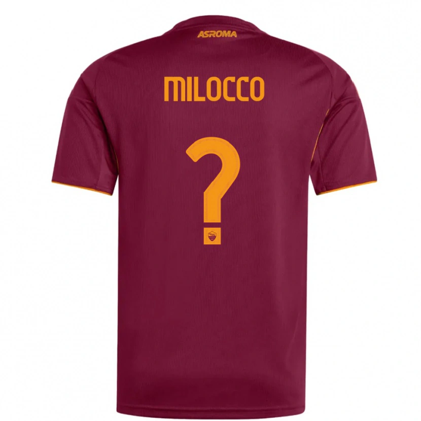 DanxenキッズMatias Milocco#0バーガンディ オレンジホームシャツ2025/26ジャージーユニフォーム