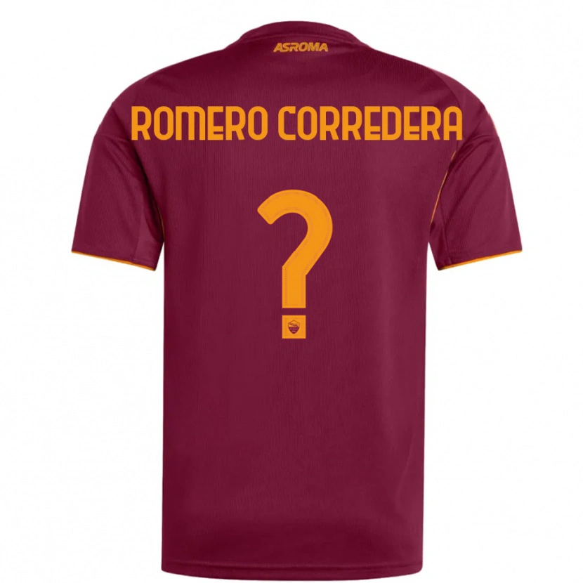 DanxenキッズMiguel Romero Corredera#0バーガンディ オレンジホームシャツ2025/26ジャージーユニフォーム
