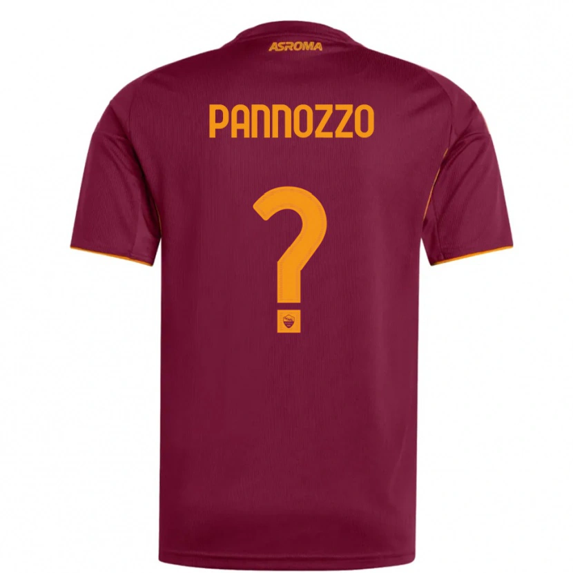 DanxenキッズNicolò Pannozzo#0バーガンディ オレンジホームシャツ2025/26ジャージーユニフォーム