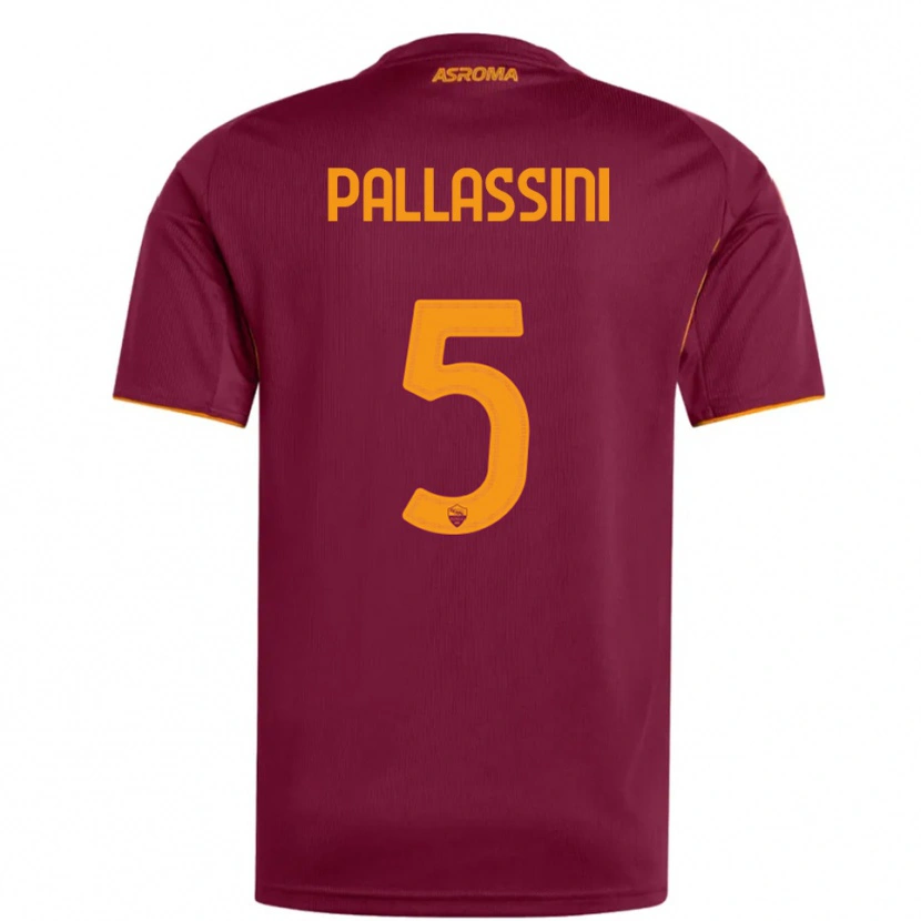 DanxenキッズLuca Pallassini#5バーガンディ オレンジホームシャツ2025/26ジャージーユニフォーム