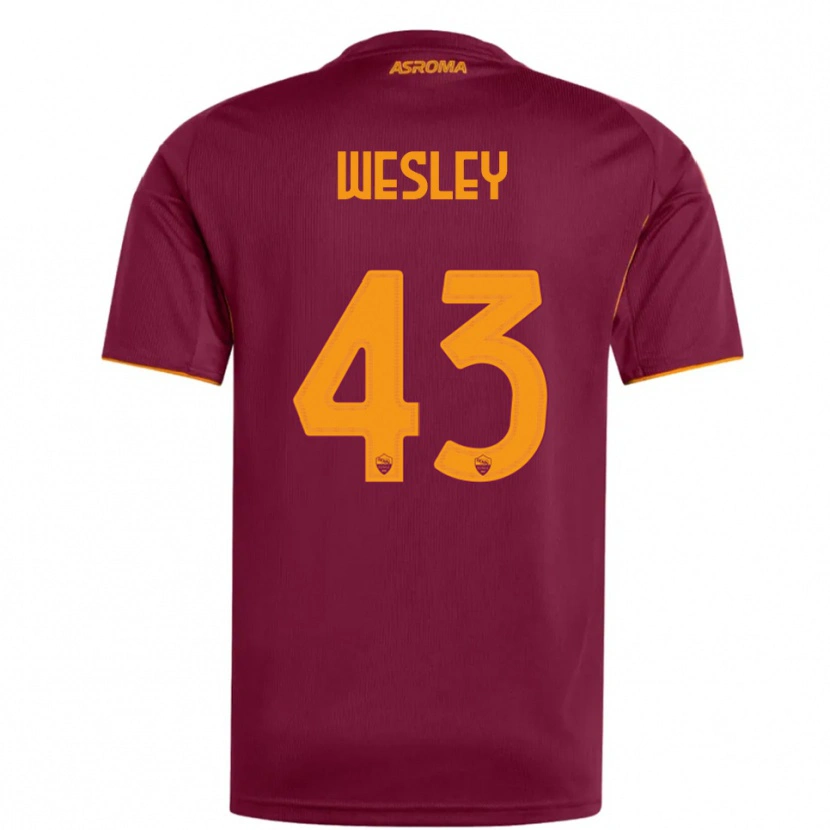 DanxenキッズWesley#43バーガンディ オレンジホームシャツ2025/26ジャージーユニフォーム