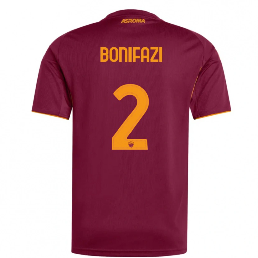 DanxenキッズGiampaolo Bonifazi#2バーガンディ オレンジホームシャツ2025/26ジャージーユニフォーム
