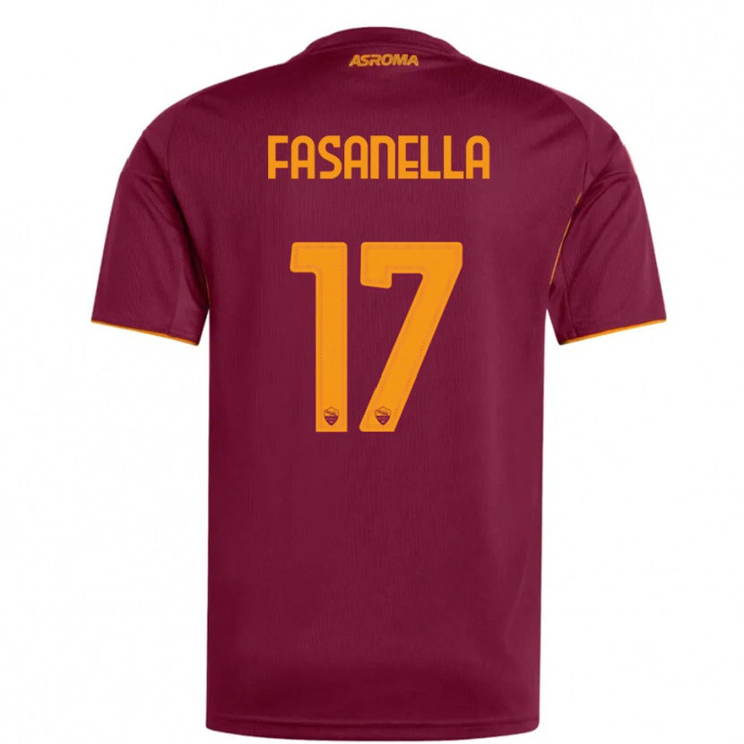 DanxenキッズRafael Fasanella#17バーガンディ オレンジホームシャツ2025/26ジャージーユニフォーム