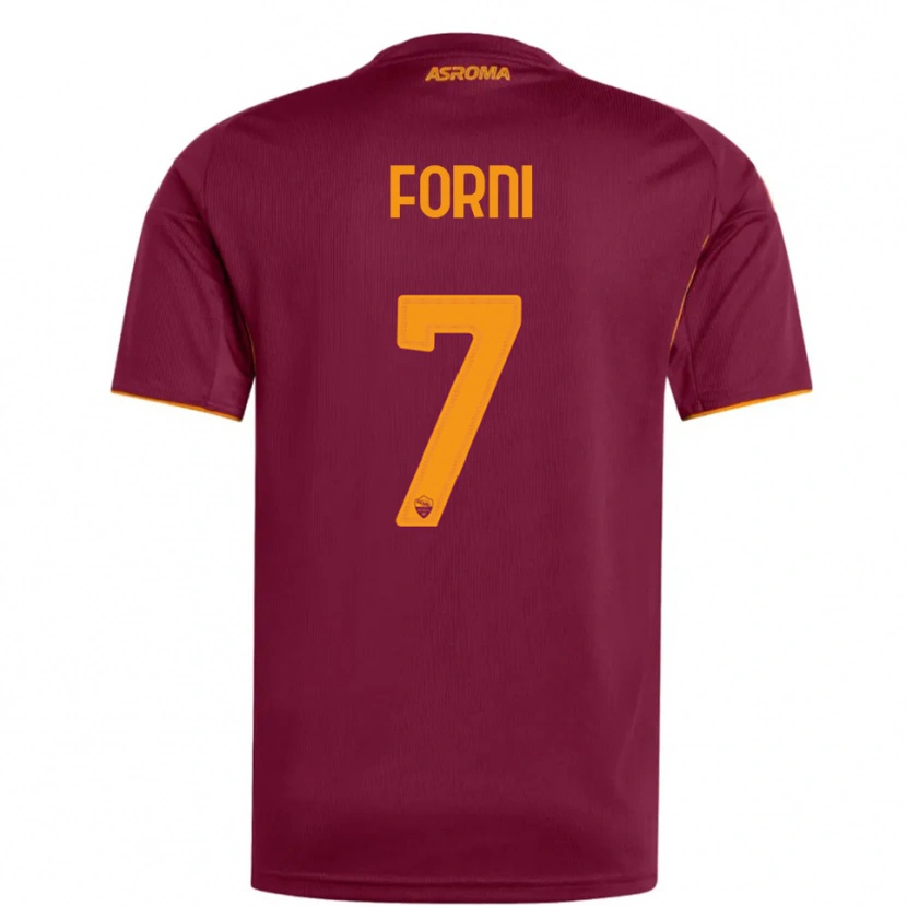 DanxenキッズMatteo Forni#7バーガンディ オレンジホームシャツ2025/26ジャージーユニフォーム