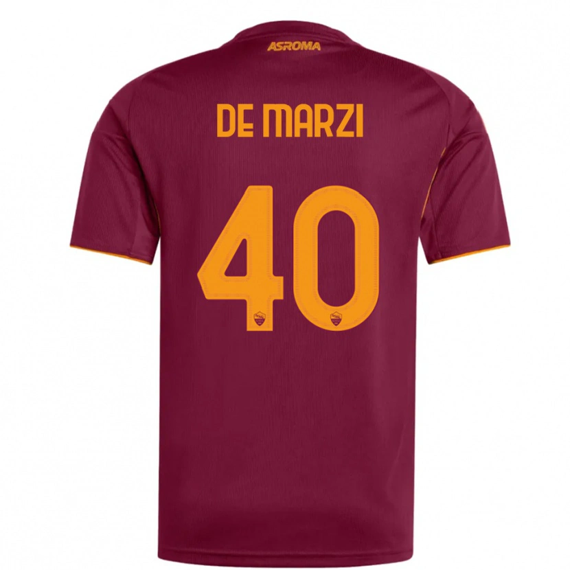 DanxenキッズGiorgio De Marzi#40バーガンディ オレンジホームシャツ2025/26ジャージーユニフォーム