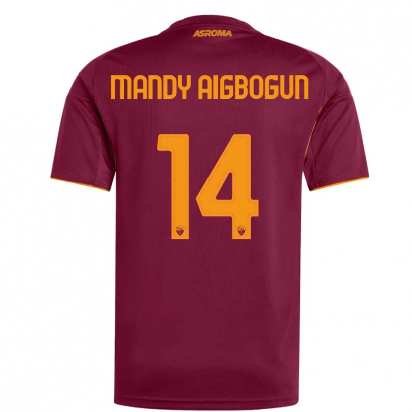 DanxenキッズEseosa Mandy Aigbogun#14バーガンディ オレンジホームシャツ2025/26ジャージーユニフォーム