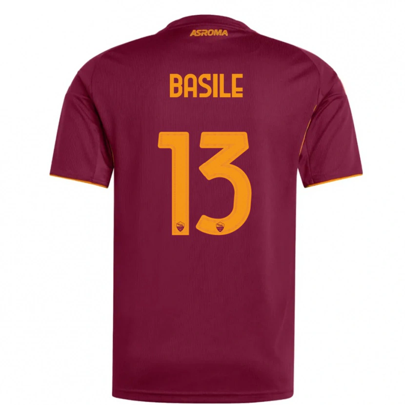 DanxenキッズFilippo Basile#13バーガンディ オレンジホームシャツ2025/26ジャージーユニフォーム