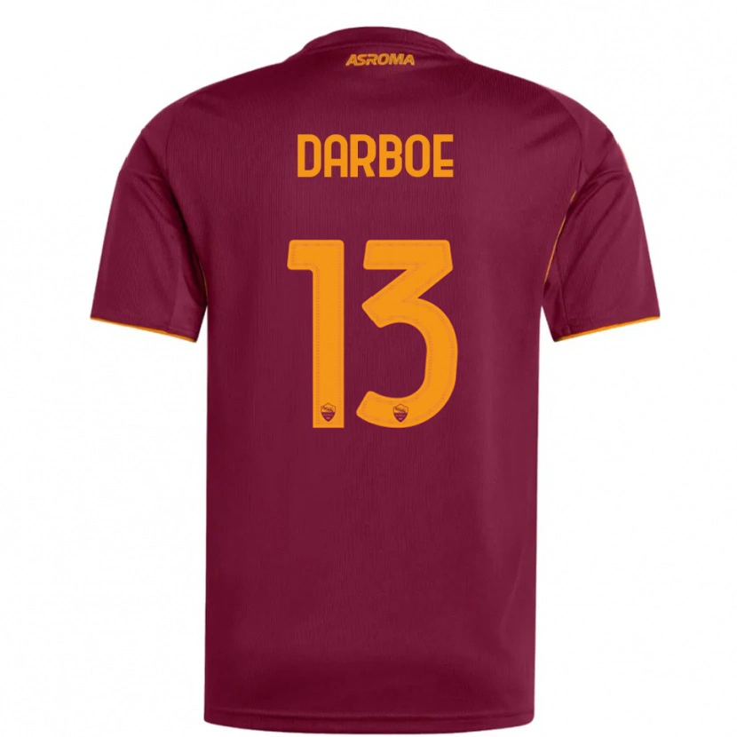 DanxenキッズBalagie Darboe#13バーガンディ オレンジホームシャツ2025/26ジャージーユニフォーム