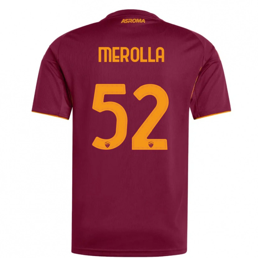 DanxenキッズLiliana Merolla#52バーガンディ オレンジホームシャツ2025/26ジャージーユニフォーム
