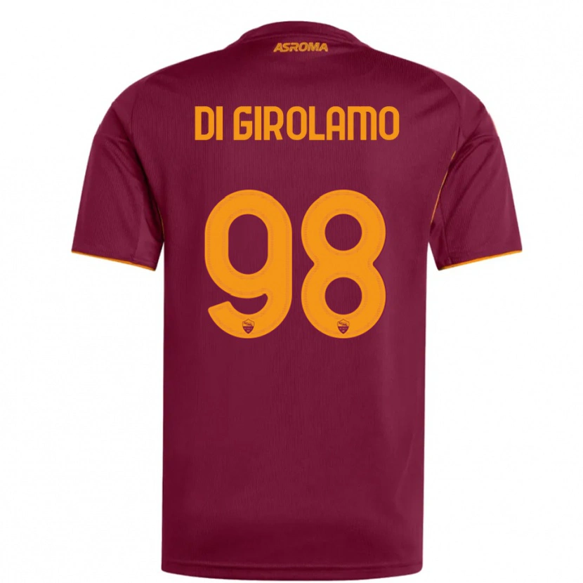 DanxenキッズAnita Di Girolamo#98バーガンディ オレンジホームシャツ2025/26ジャージーユニフォーム
