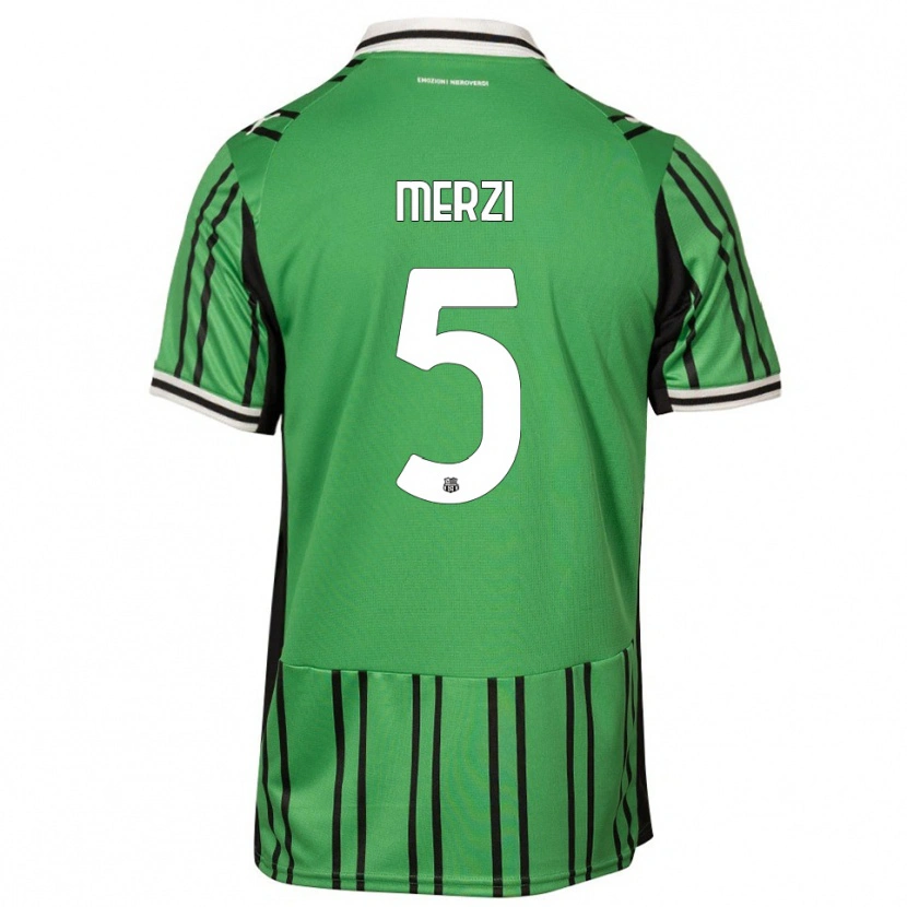 DanxenキッズMatteo Merzi#5グリーン ブラックホームシャツ2025/26ジャージーユニフォーム