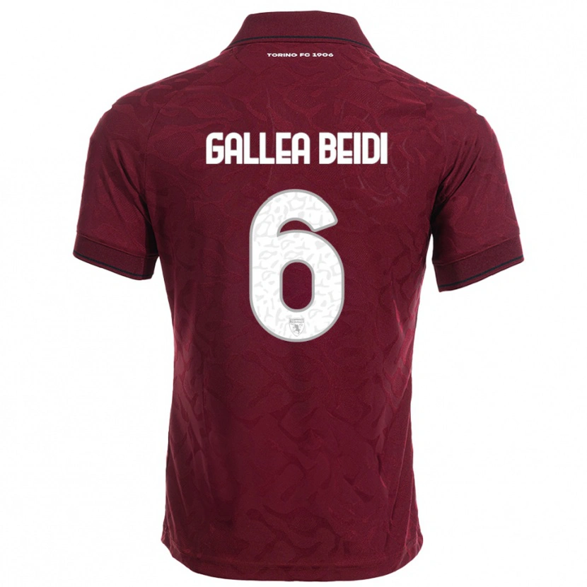 DanxenキッズFrancesco Gallea Beidi#6バーガンディ ホワイトホームシャツ2025/26ジャージーユニフォーム