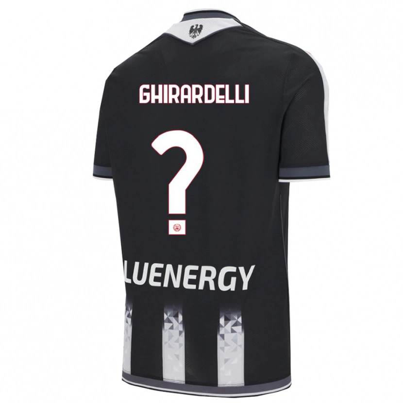 DanxenキッズDavide Ghirardelli#0ブラック ホワイトホームシャツ2025/26ジャージーユニフォーム