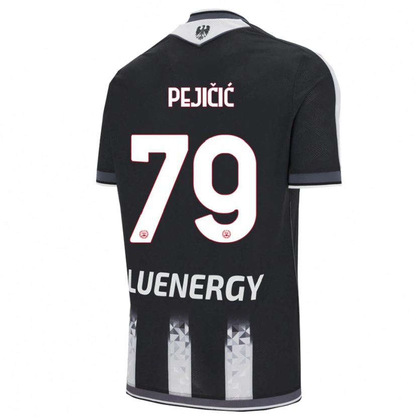 DanxenキッズDavid Pejičić#79ブラック ホワイトホームシャツ2025/26ジャージーユニフォーム