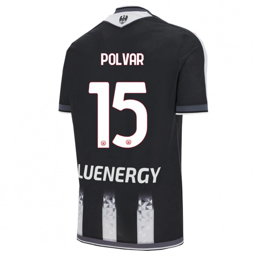 DanxenキッズFrancesco Polvar#15ブラック ホワイトホームシャツ2025/26ジャージーユニフォーム
